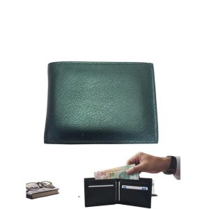 Cartera de piel con dos compartimentos